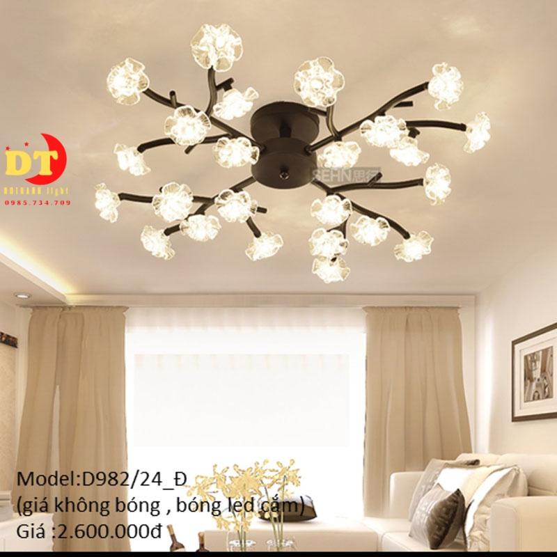 Đèn chùm hiện đại phòng khách,trần thấp căn hộ HTLQ