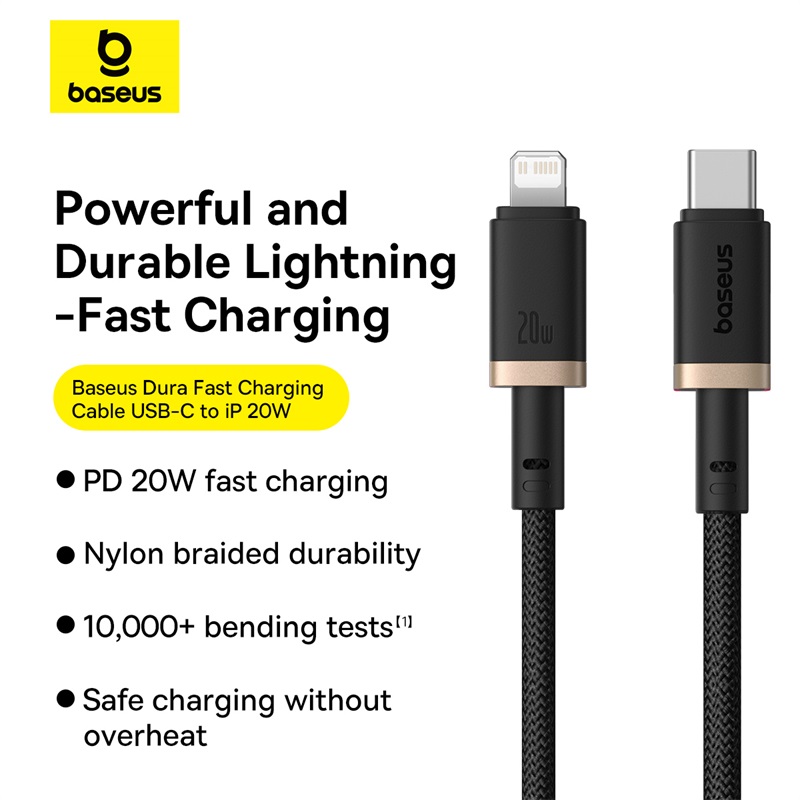 Cáp Baseus Dura Series USB-C To Ln 20W dài 1m - Hàng Chính Hãng