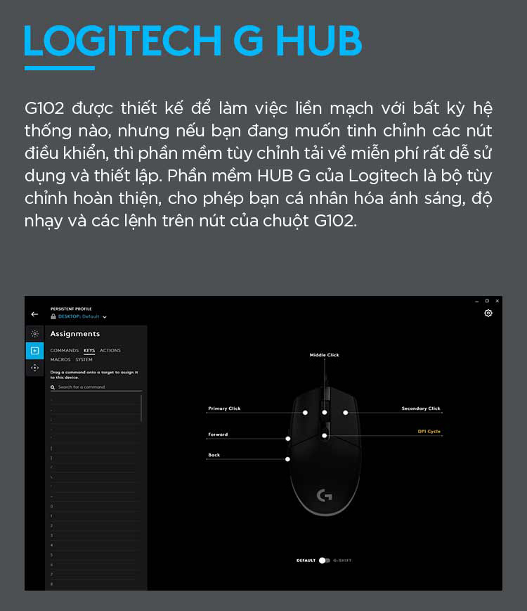 Chuột Gaming Logitech G102 Gen 2 Lightsync - Hàng Chính Hãng