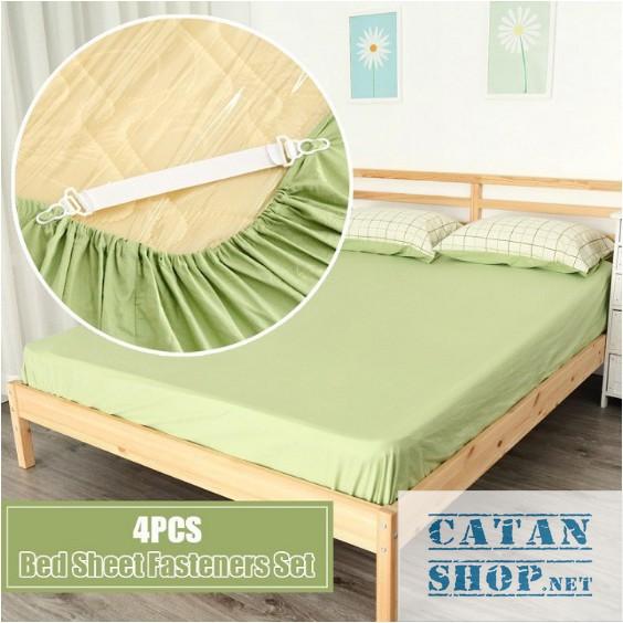 Kẹp ga giường thun, Bộ 4 dây thun Kẹp Cố Định Ga Giường, Drap Giường, Tấm Trải Giường Chống Xê Dịch GD421-KEPDRAP-Thun