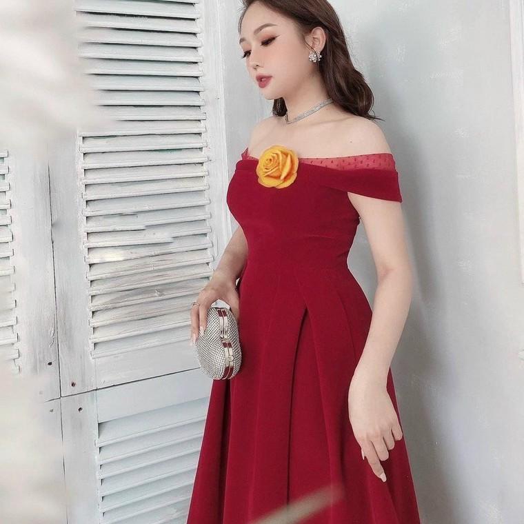 Đầm Dài Đi Tiệc LABELLE Màu Đỏ TKCC145