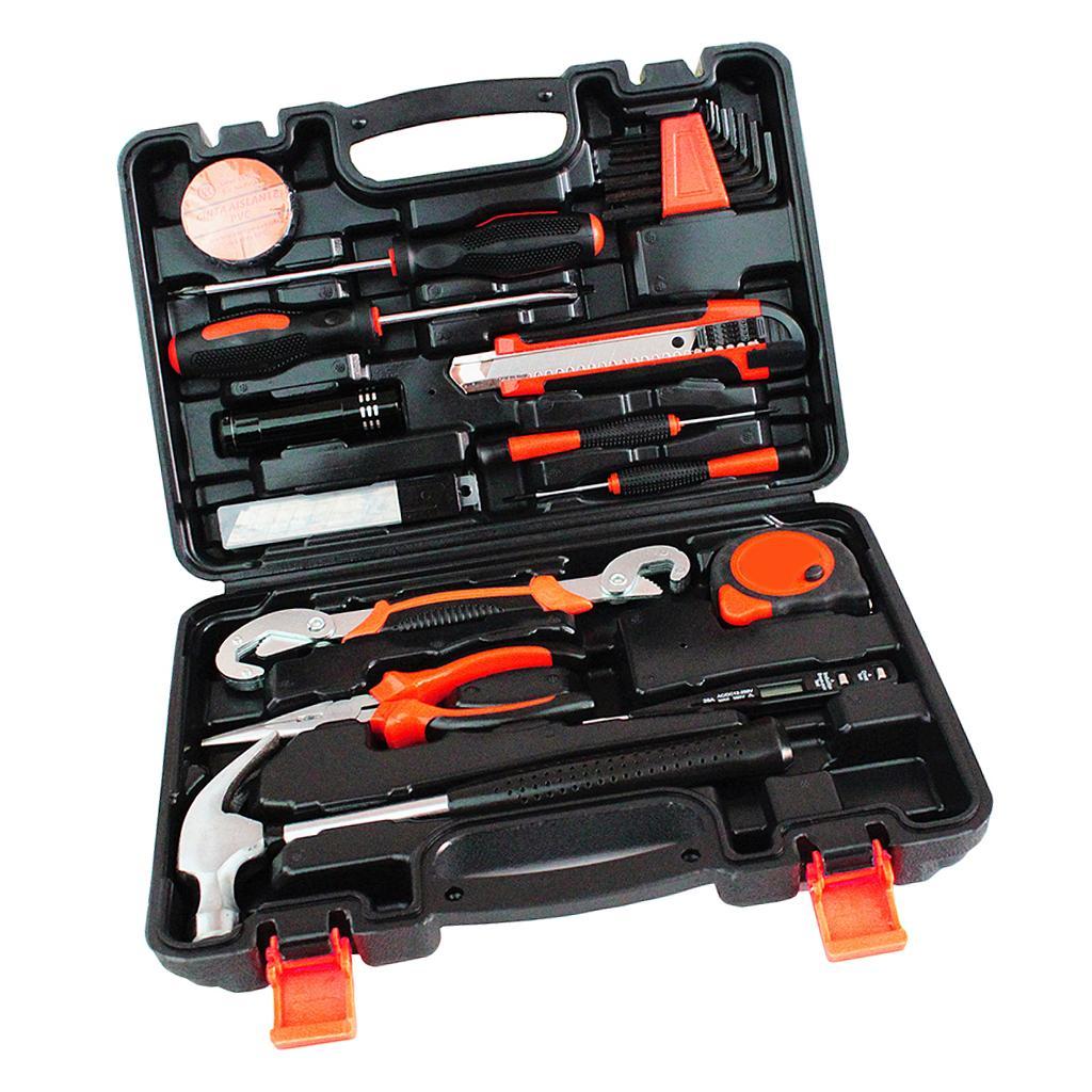 25 Pieces Professional Tool Set - General Household Hand Tool Kit with Plastic Tool Box Storage Case Contains the tools needed for most small repairs around the house