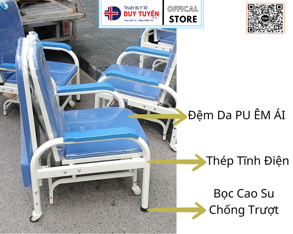 Giường Ghế Gấp Đa Năng Cho Người Nhà Chăm Sóc Bệnh Nhân Tại Bệnh Viện