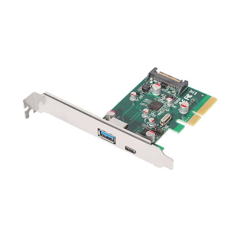 Thẻ card mở rộng chuyển đổi PCI-E sang USB 3.1 Loại A + Loại C 10Gbps dành cho PC để bàn