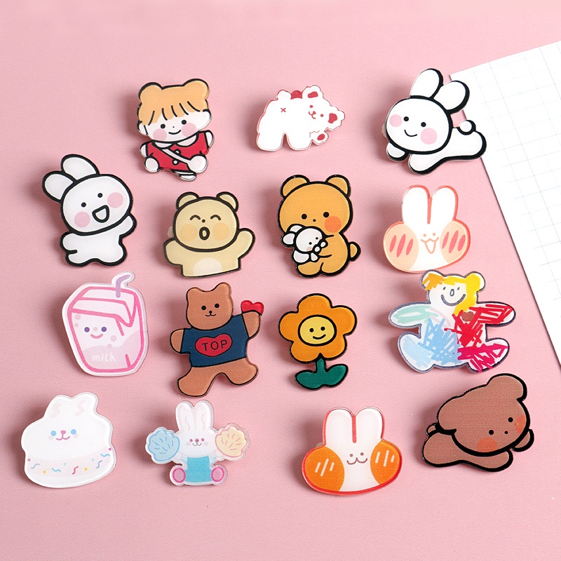 Phụ kiện stickers pin cài baolo trang trí cute túi xách ba lô cặp đi học đi chơi ST02