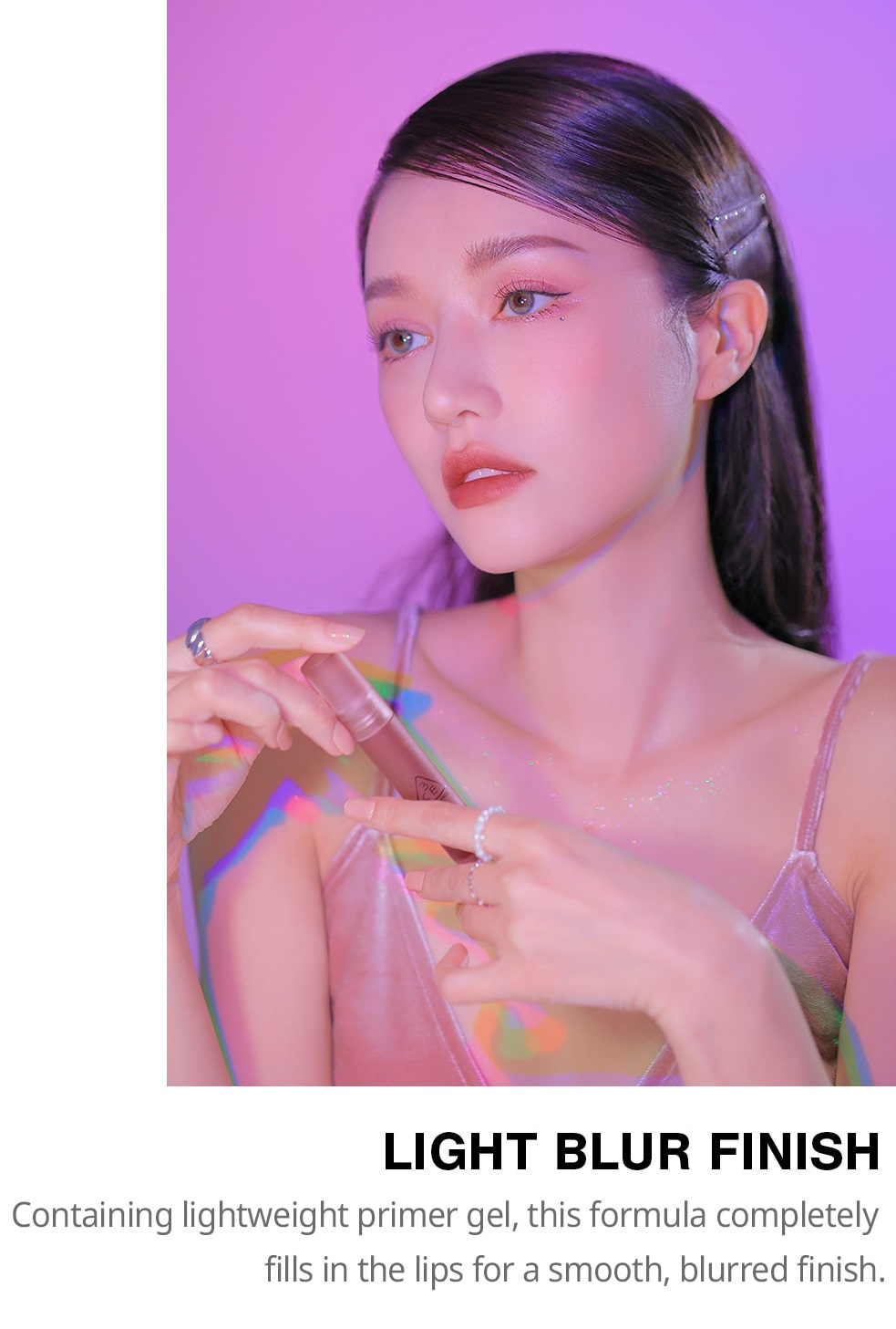 Son Kem 3CE Phiên Bản 3CE BLUR WATER TINT #EARLY HOUR Tone Hồng Hoa Cà Cho Làn Môi Mềm Mại Quyến Rũ