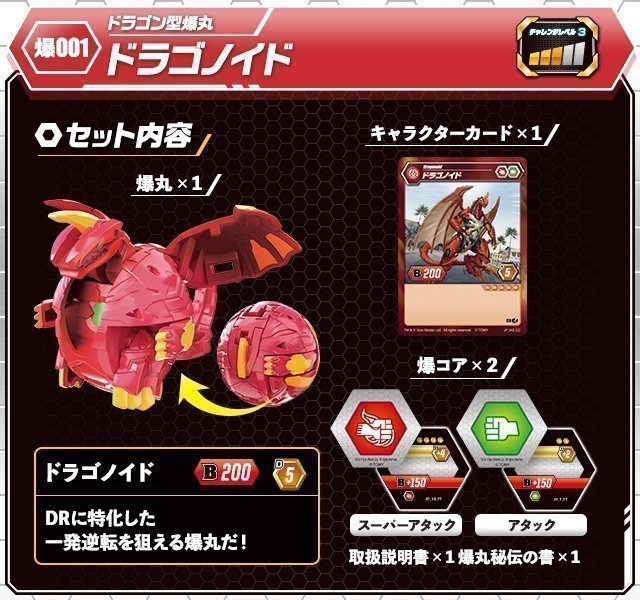 Chiến Binh Bakugan Rồng Lửa Dragonoid Red 123965