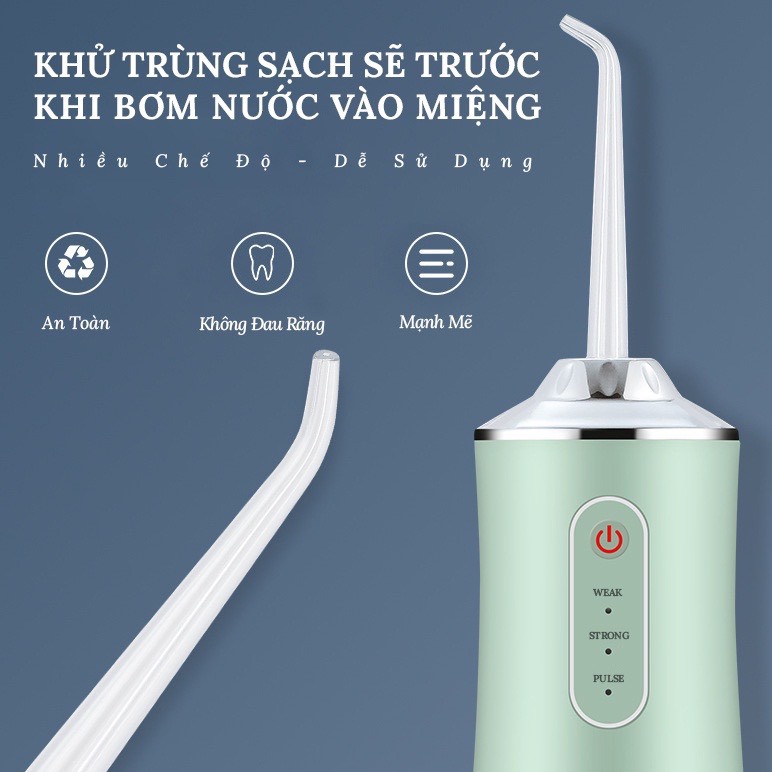 Máy Tăm Nước Oral Irrigator Thế Hệ Mới - Dùng Pin Sạc, Công Nghệ Châu Âu