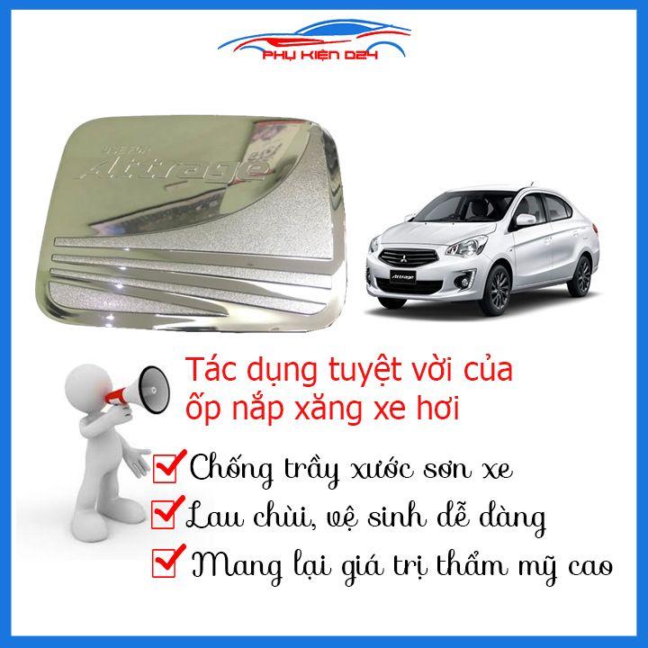 Ốp nắp bình xăng Attrage 2015-2016-2017-2018-2019 mạ crom chống trầy trang trí ô tô