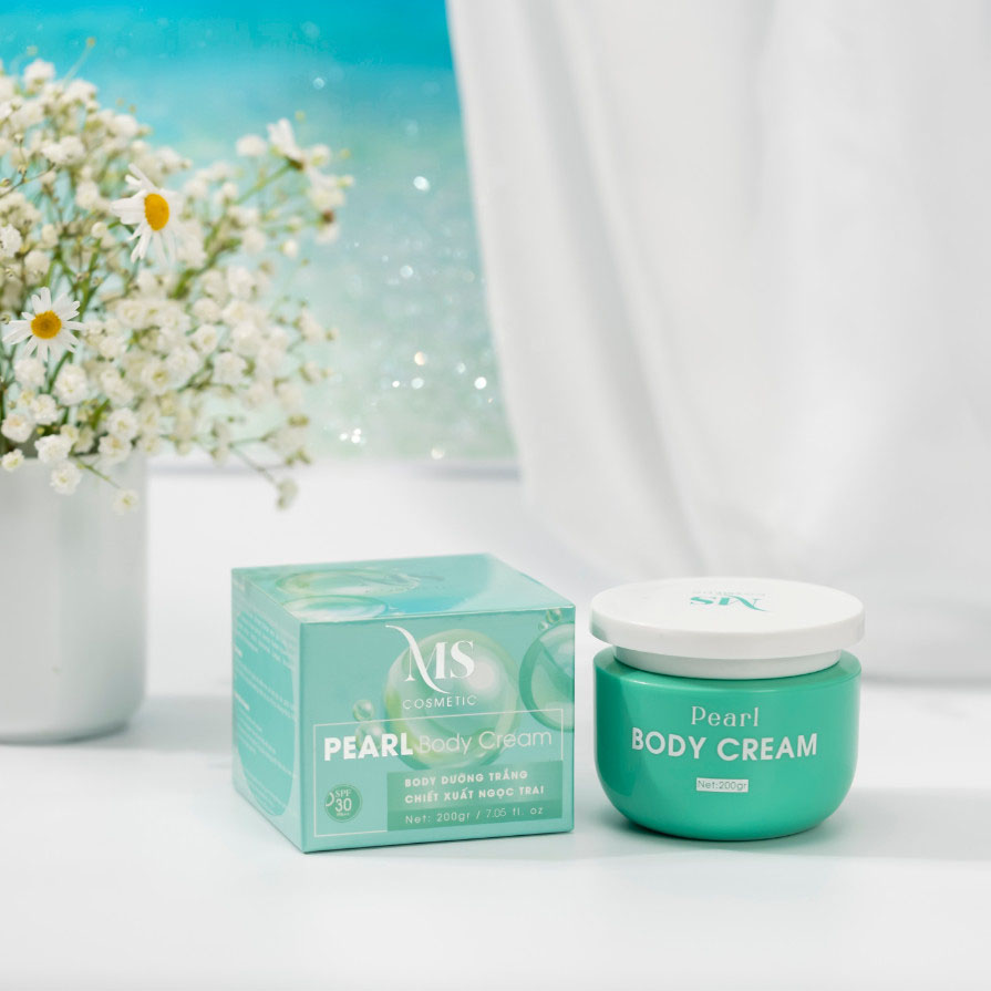 Kem Dưỡng Body MS Pearl Body Cream 1 Hộp 200g, Kem Dưỡng Body Trắng Da Ngăn Ngừa Lão Hoá - MỸ PHẨM MS COSMETIC