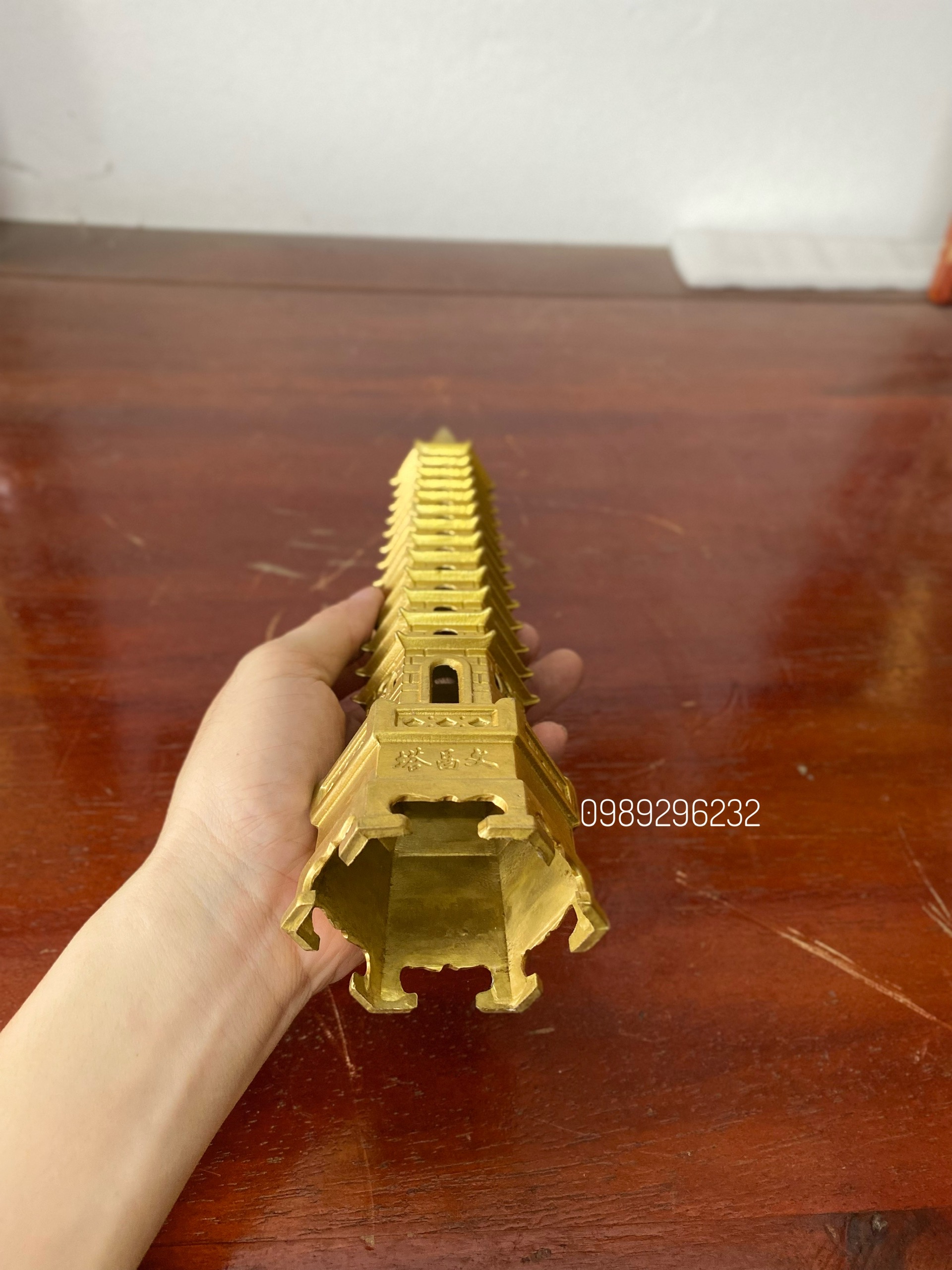 Tháp Văn Xương 13t bằng đồng vàng cao 30cm