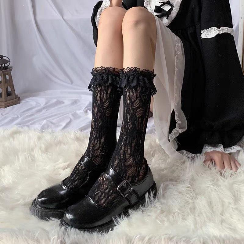 Tất LOLITA REN co giãn siêu đỉnh Tất Lolita fullsize 2 màu dành cho nữ
