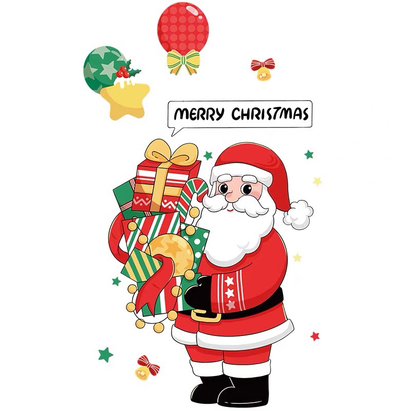 Decal Dán Kính Trang Trí Noel Hít Tĩnh Điện ( ko cần keo ) AMJ057