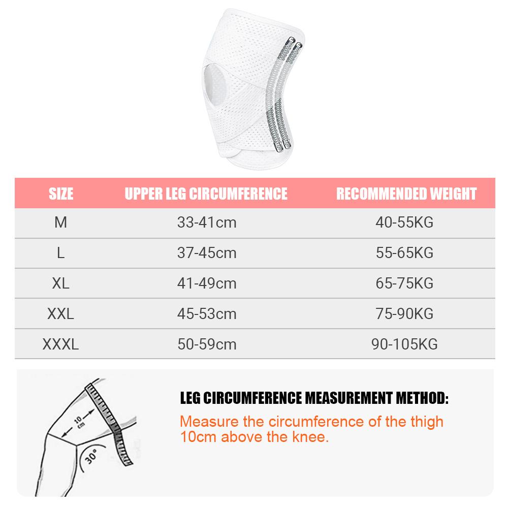1PCS Universal Sports Safety Knee Brace cho phòng tập thể dục Yoga Quần vợt bóng rổ bóng rổ và tập thể dục Tấm đệm đầu gối cho đau khớp Color: White Size: XXXL