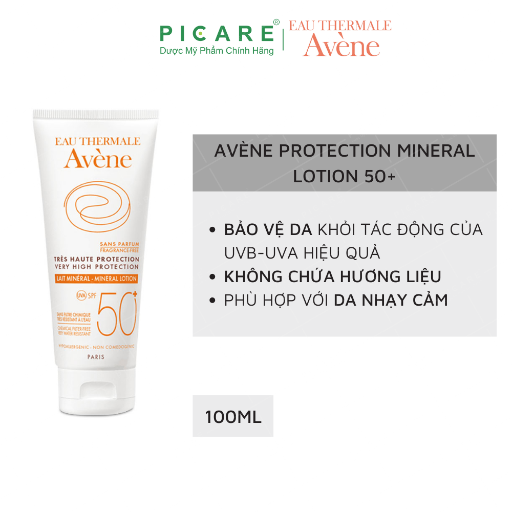 Kem Chống Nắng Vật Lý Toàn Thân, Bảo Vệ Da Rất Cao Avene Very High Protection Mineral Lotion SPF50+ 100ml