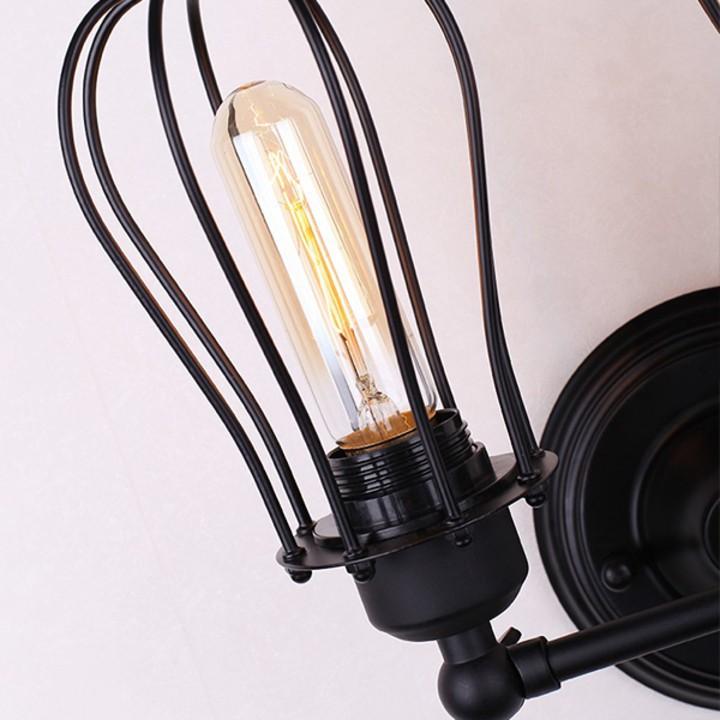 Đèn tường rọ sắt đôi dáng quả lê