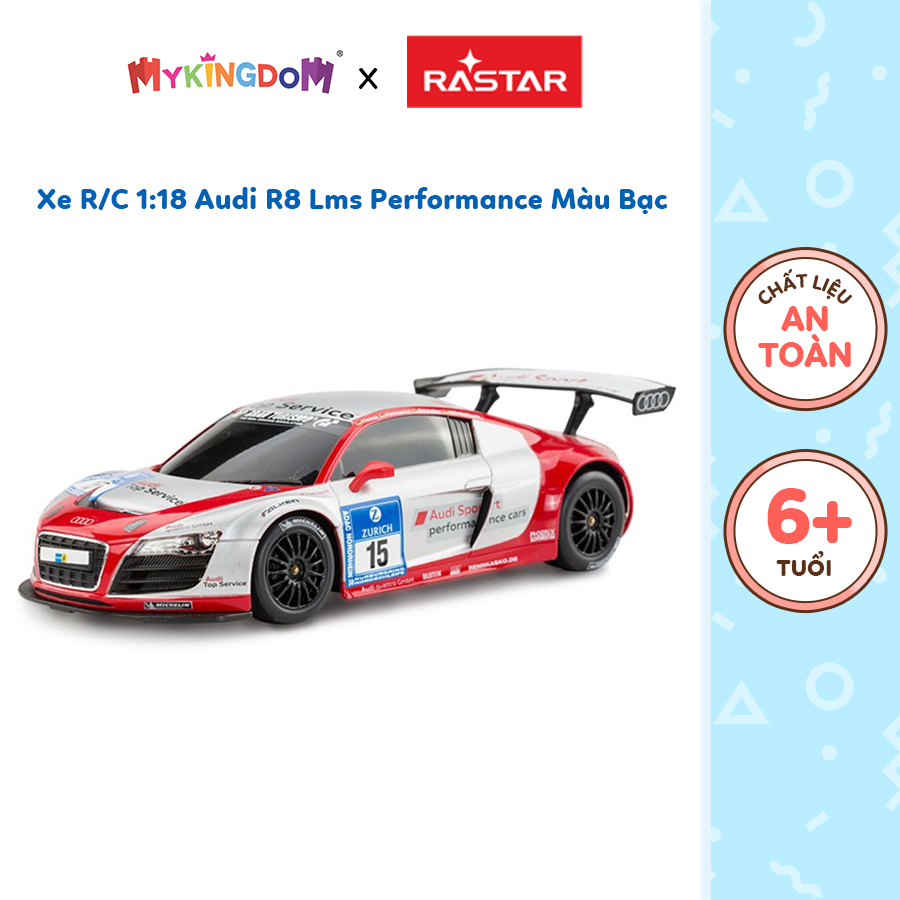 Đồ Chơi Xe R/C 1:18 Audi R8 Lms Performance Màu Bạc RASTAR R53610-SIL