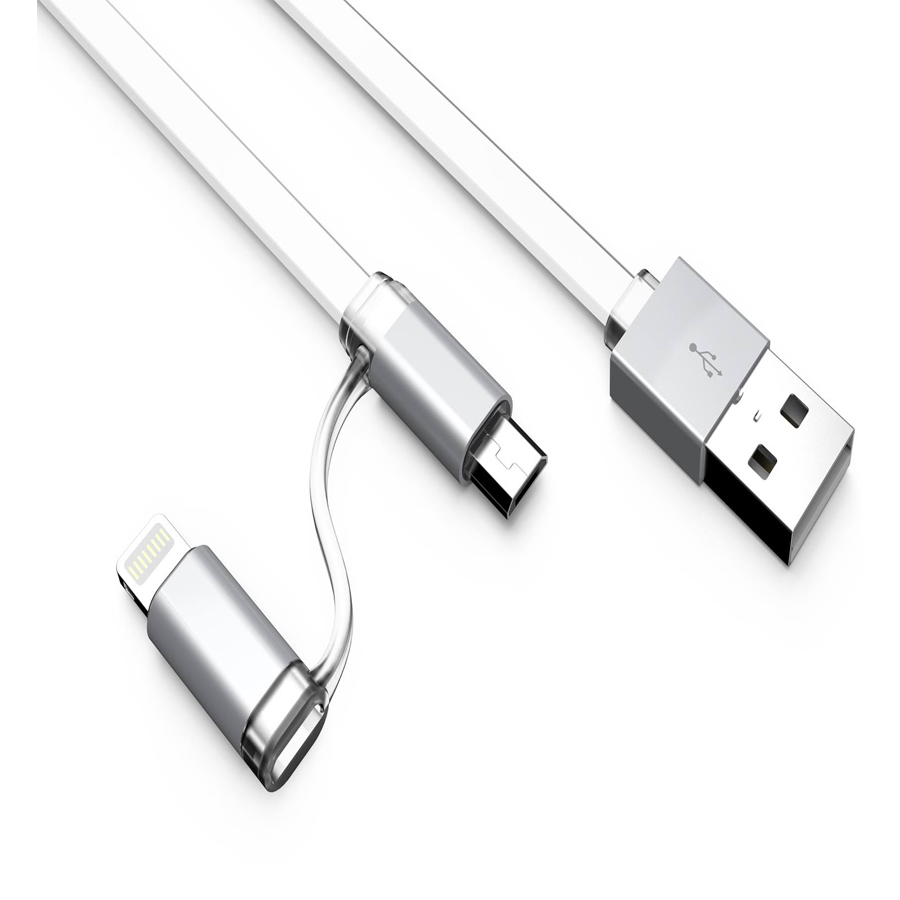 Cáp sạc nhanh 2 in 1 Lingtning và Micro USB Titan CA12 - Hàng Chính Hãng