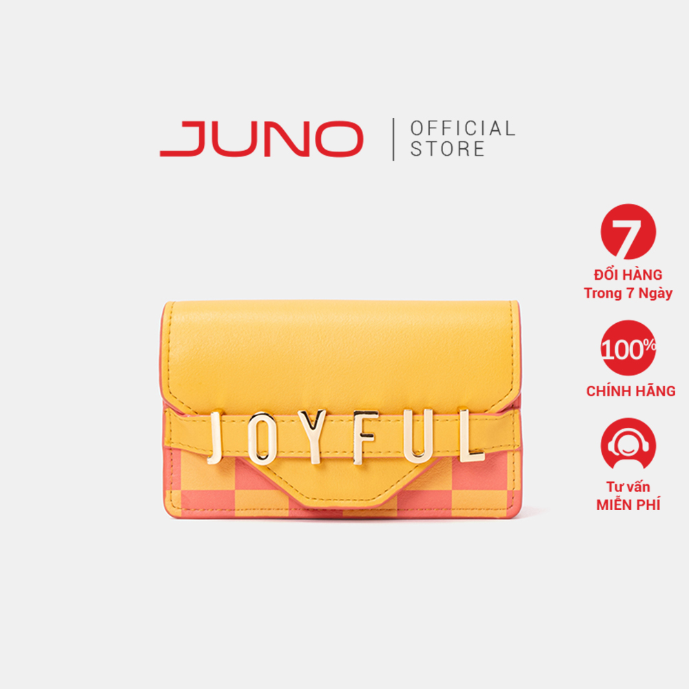 Ví Nữ Mini Thời Trang JUNO Joyful In Họa Tiết Checkerboard VI185