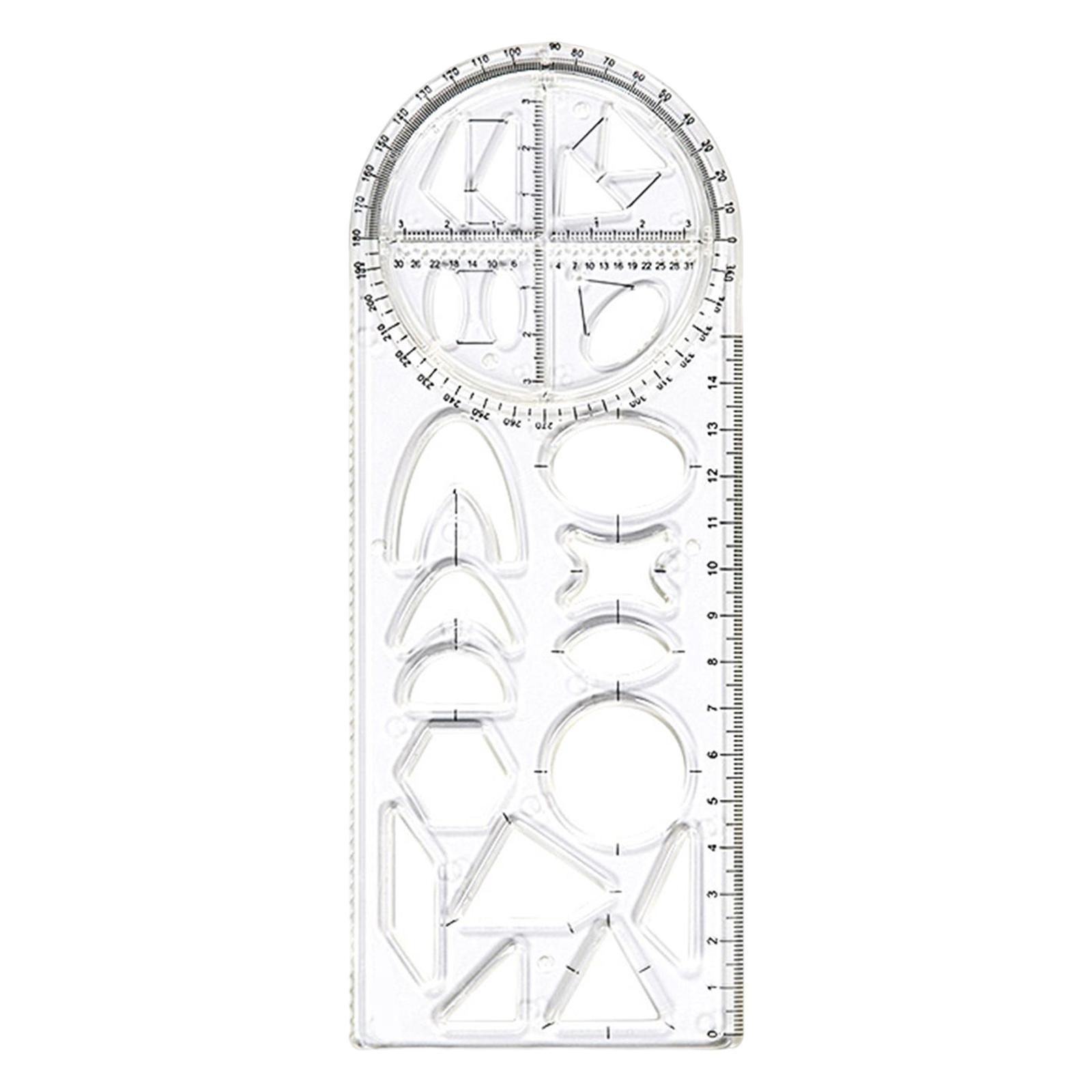 Multifunctional Geometric Ruler Drawing Template for Sewing Office Form Work