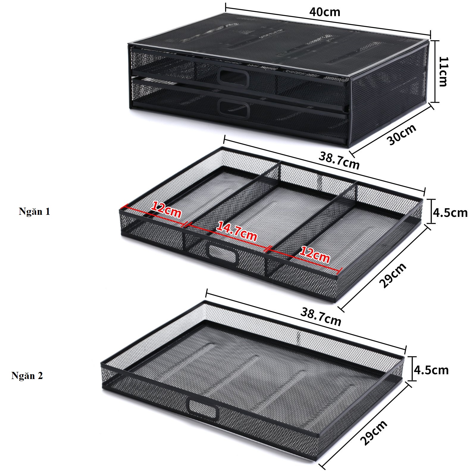 Kệ màn hình máy tính có ngăn kéo 2 tầng Monitor Stand Riser with Drawer