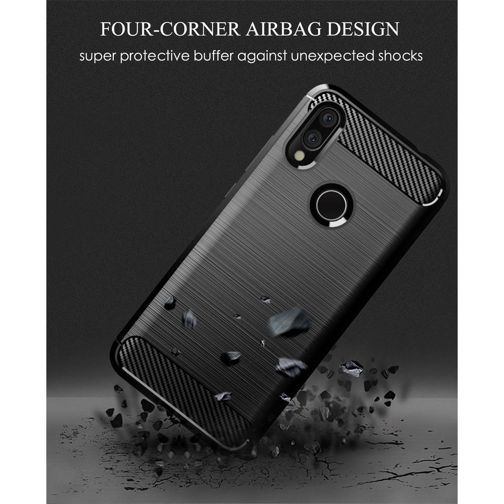 Ốp lưng cho Xiaomi Redmi 7 dẻo Carbon phay xước chống sốc chống vân tay