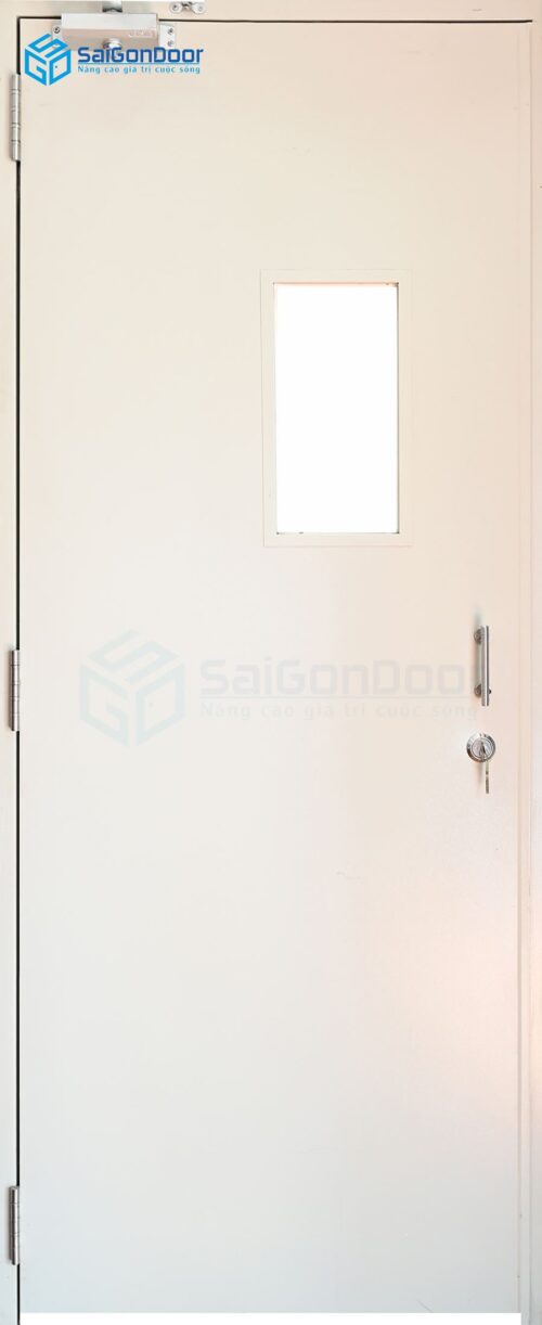 1M Cửa Thép Chống Cháy TCC P1G1 Trắng Siêu Bền, Hàng Cao Cấp