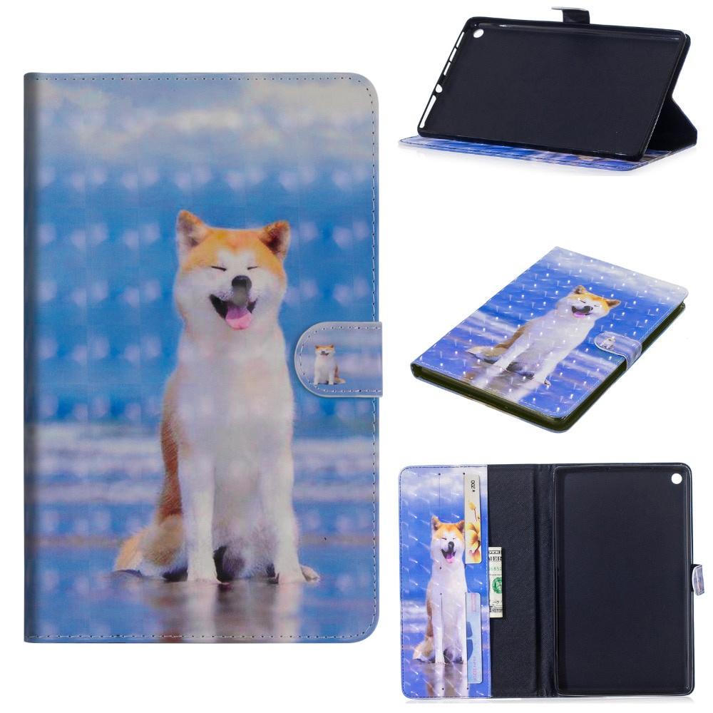 Lật Bao Da Máy Tính Bảng Nắp Gập Nam Châm + Miếng Dán + Bút Cho Amazon Kindle Fire Hd 8 2018 2017 2016