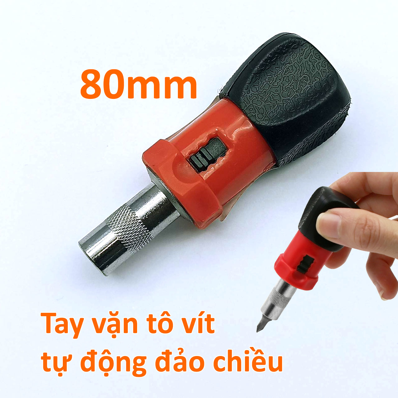 Tay vặn tô vít 80mm tự động đảo chiều