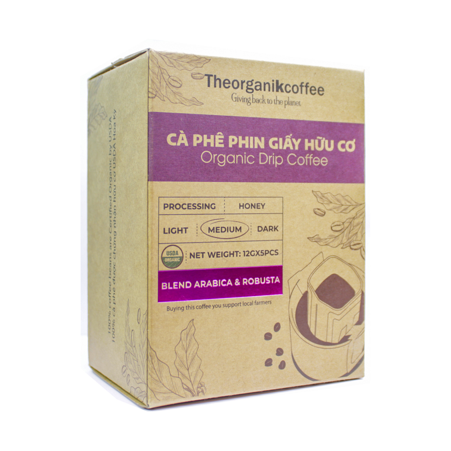 Cà phê Blend hữu cơ phin giấy - 5 pcs/hộp