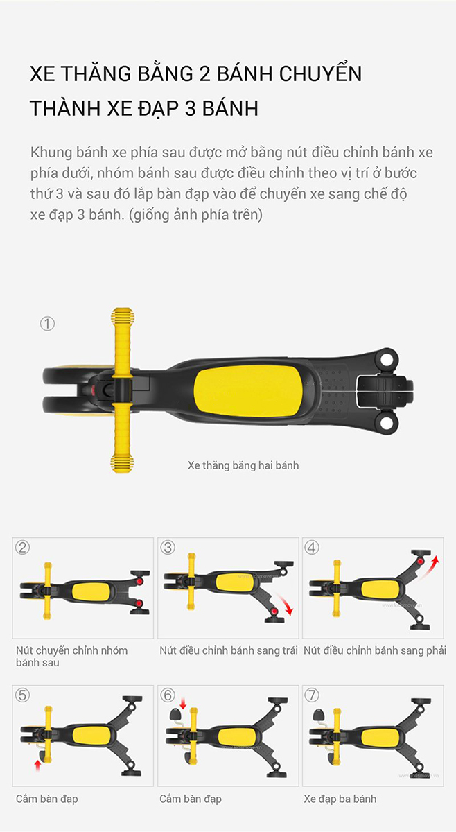 Xe Scooter Đa Năng 5 In 1 Dành Cho Bé Từ 1,5 - 6 Tuổi - Hàng Chính Hãng