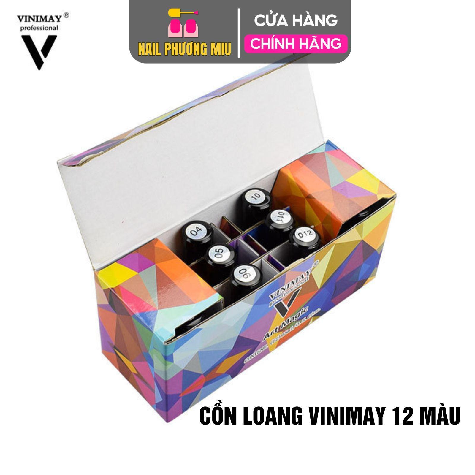 Set 12 Lọ Cồn Loang Vinimay Cao Cấp Chai 15ml Tạo Loang Nhanh Khô, Dễ Mix Màu Sơn Phụ Kiện Chuyên Dùng Trong Làm Nail