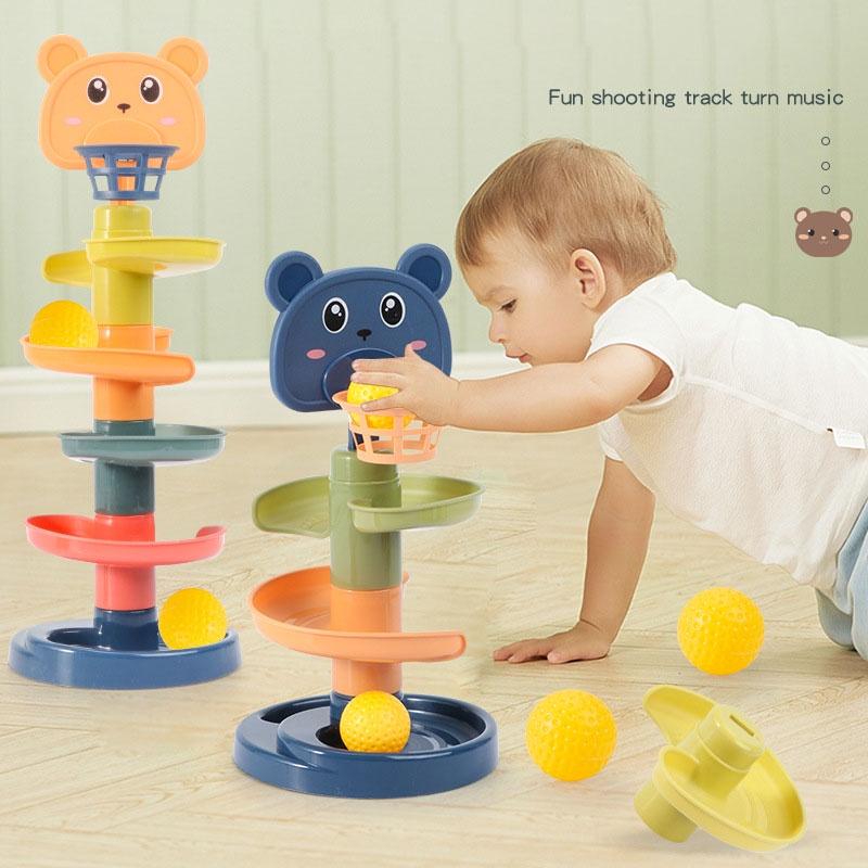 Đồ chơi hình tháp YADOU bóng lăn thú vị mang tính giáo dục sớm thích hợp cho bé 1-3 tuổi