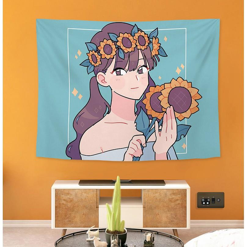 Tranh vải Decor chàng trai cô gái anime siêu kute mới nhất - (TẶNG kèm 01 bộ móc treo 10k)