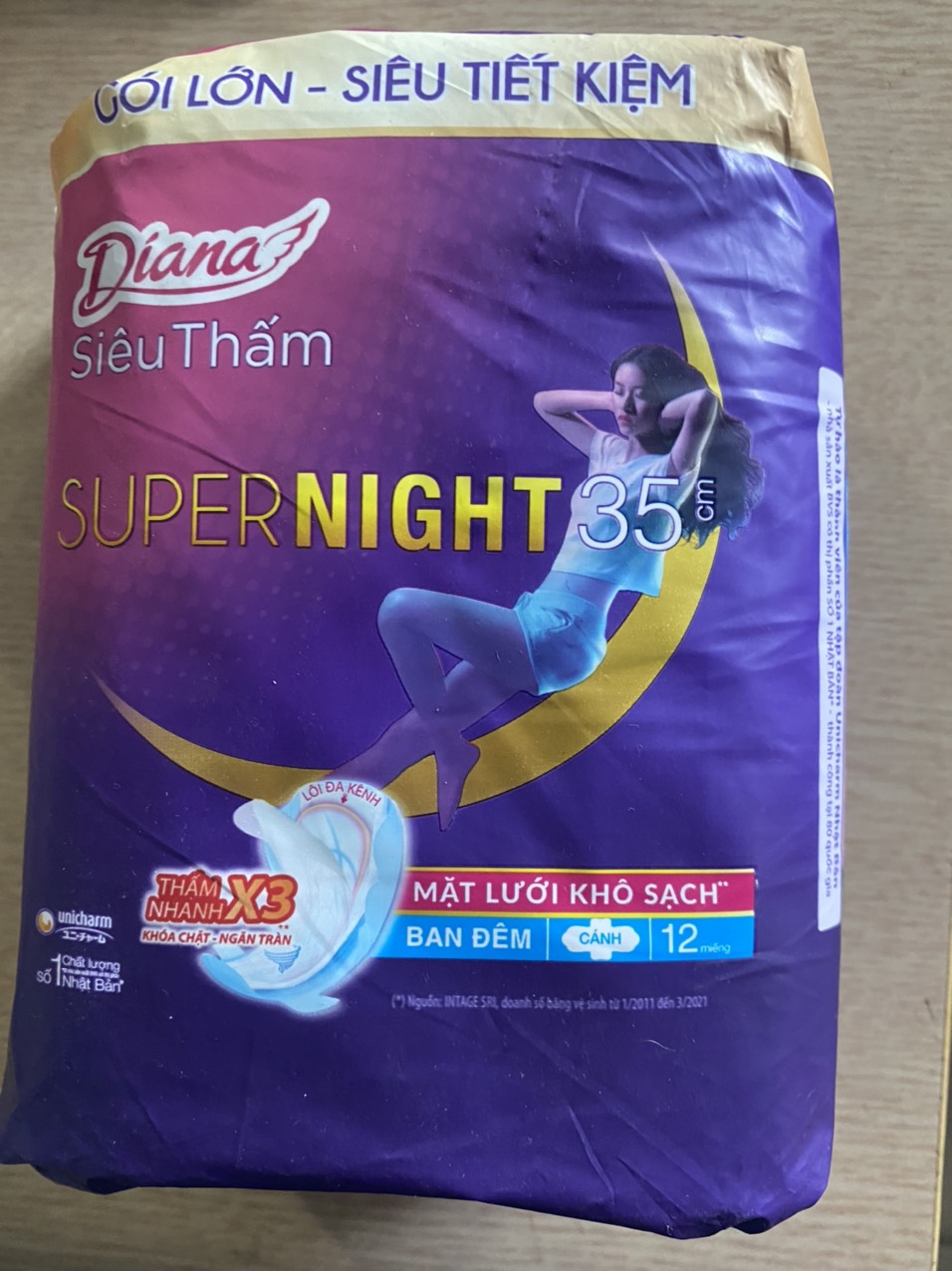 [ Siêu tiết kiệm] COMBO 2 GÓI BVS DIANA SUPER NIGHT  35CM GÓI 12 MIẾNG