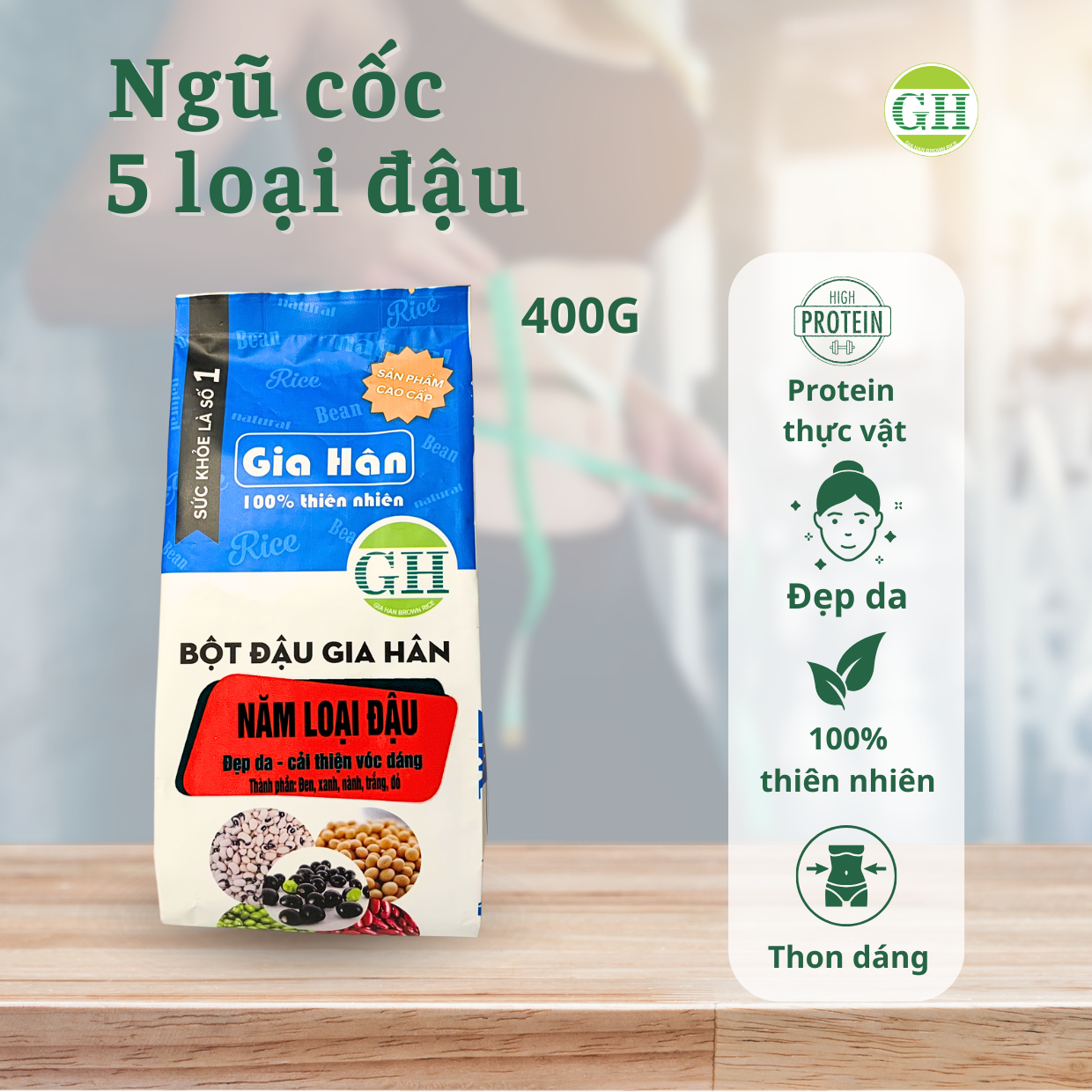 Bột 5 loại đậu tăng cân - tăng vòng 1 - đẹp da GIAHAN FOOD giúp. Bột 5 thứ đậu, đậu đen xanh lòng,đậu đỏ,đậu xanh và gạo lứt