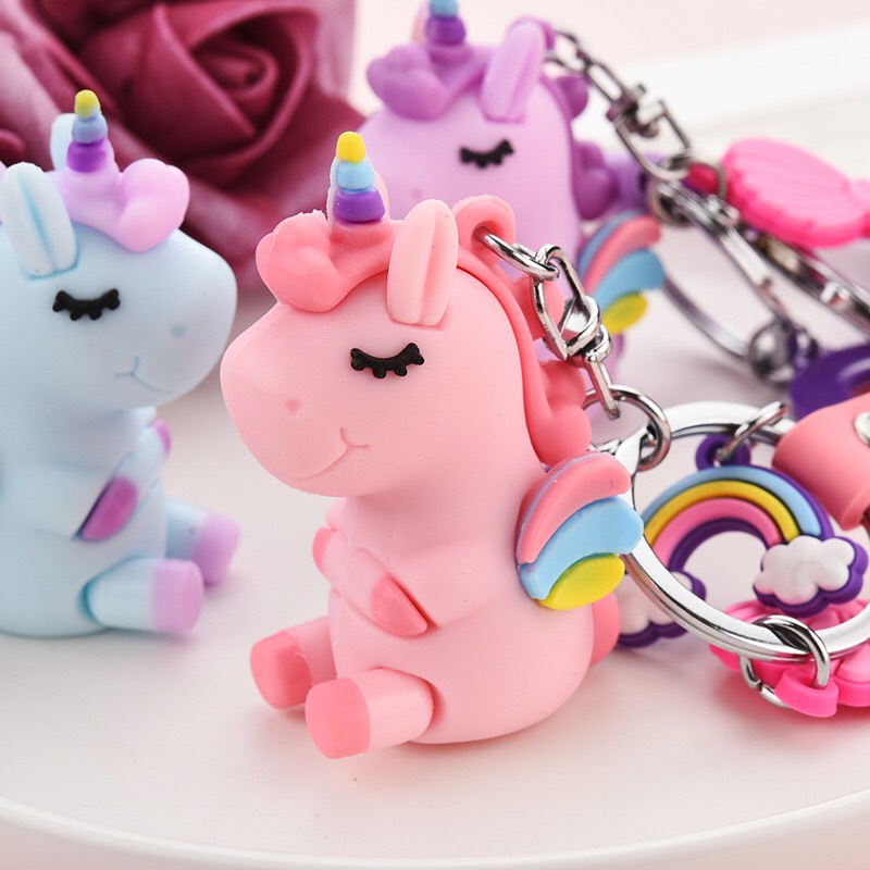 MÓC KHÓA/ PHỤ KIỆN TRANG TRÍ BALO TÚI XÁCH KỲ LÂN/ THIÊN MÃ UNICORN - HÀNG CAO CẤP - GIAO NGẪU NHIÊN