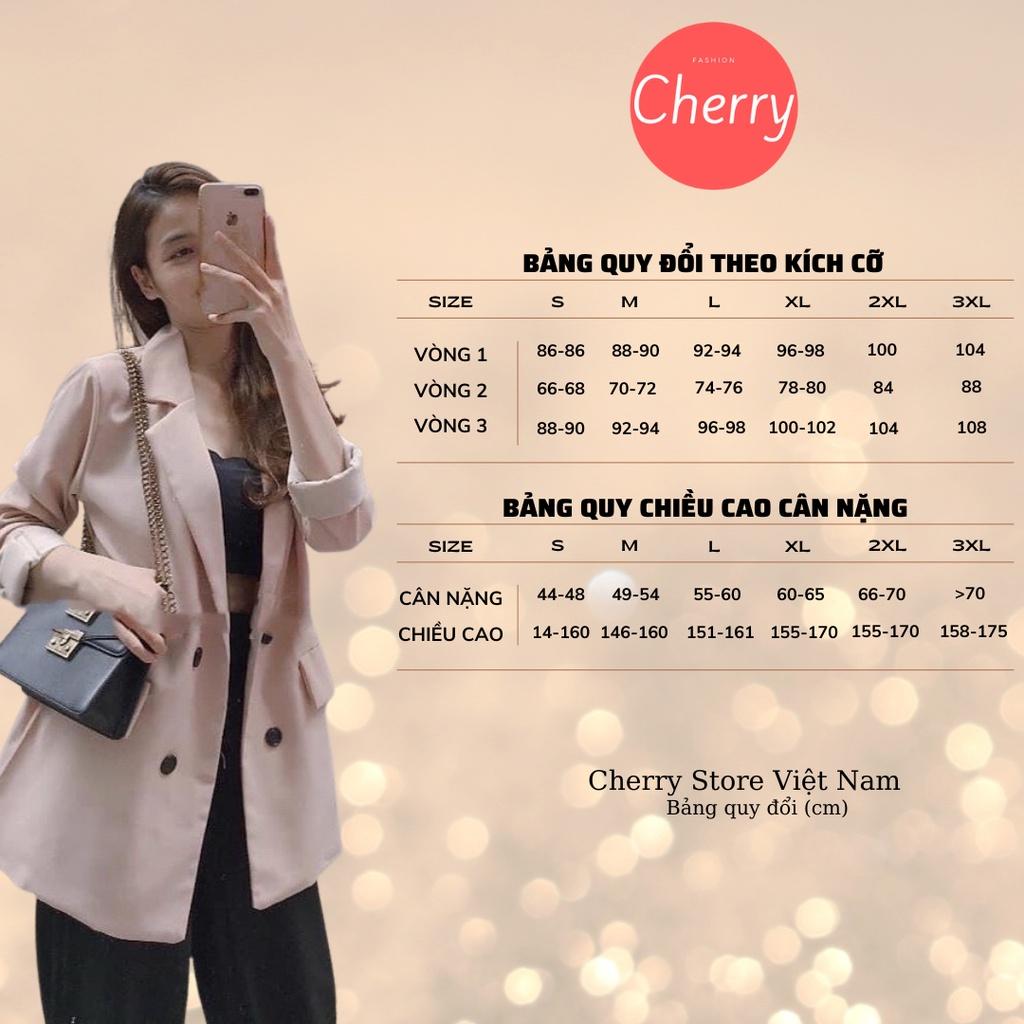 Áo blazer nữ nâu tây 2 lớp phong cách Hàn quốc CHERRY Áo vest nâu sang chảnh nữ khoác ngoài T001