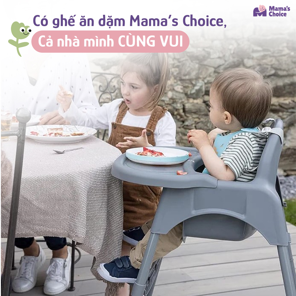 Ghế Ăn Dặm Mama's Choice, Ghế Cho Bé Tập Ăn Dặm, Kiểu Dáng Chắc Chắn Dễ Tháo Lắp và Vệ Sinh [Sản Phẩm Mới Tặng Gặm Nướu]