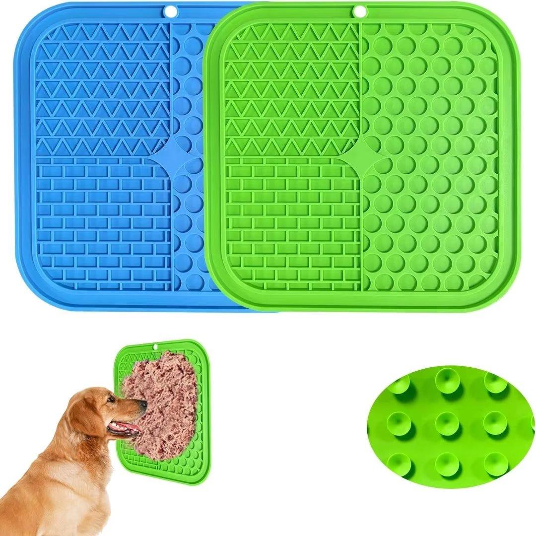 Chó Liếm Thảm 20*20 Cm, 2 Chiếc Chó Liếm Thảm Mạnh Mẽ Hút Silicone Liếm Thảm, Cho Chó Chăm Sóc, Huấn Luyện Và Móng Vuốt