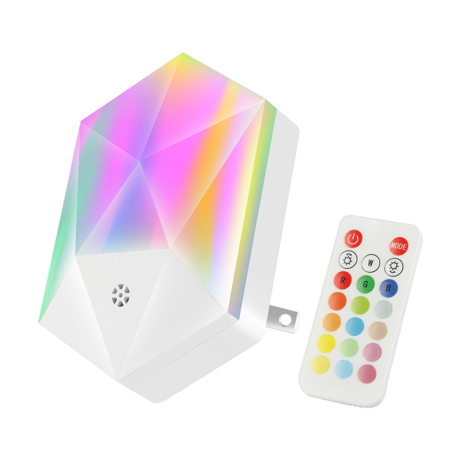 Colorful Plug in LED Night Light Remote Control Color Changing Dimmable