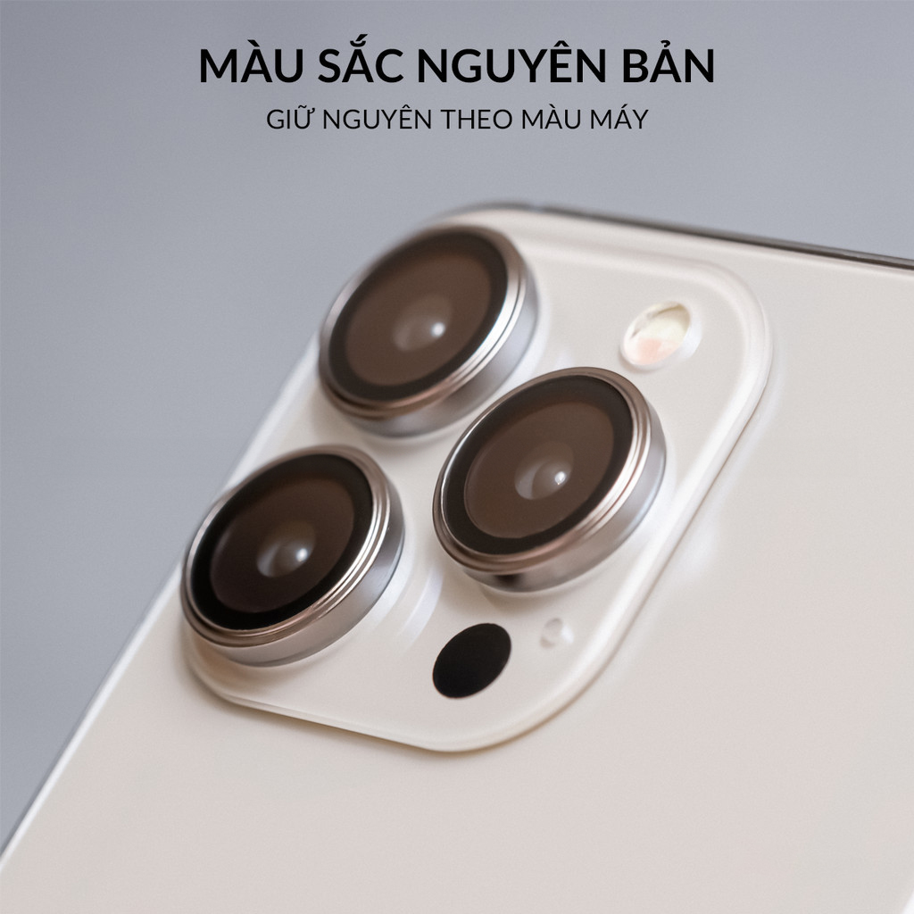 Bộ vòng kính cường lực viền kim loại bảo vệ camera cho iPhone 15 Pro / 15 Pro Max / 15 Plus / iP 15 hiệu HOTCASE Kuzoom AR-LENS độ cứng 9H, chống trầy xước, giữ nguyên chất lượng ảnh chụp - Hàng nhập khẩu