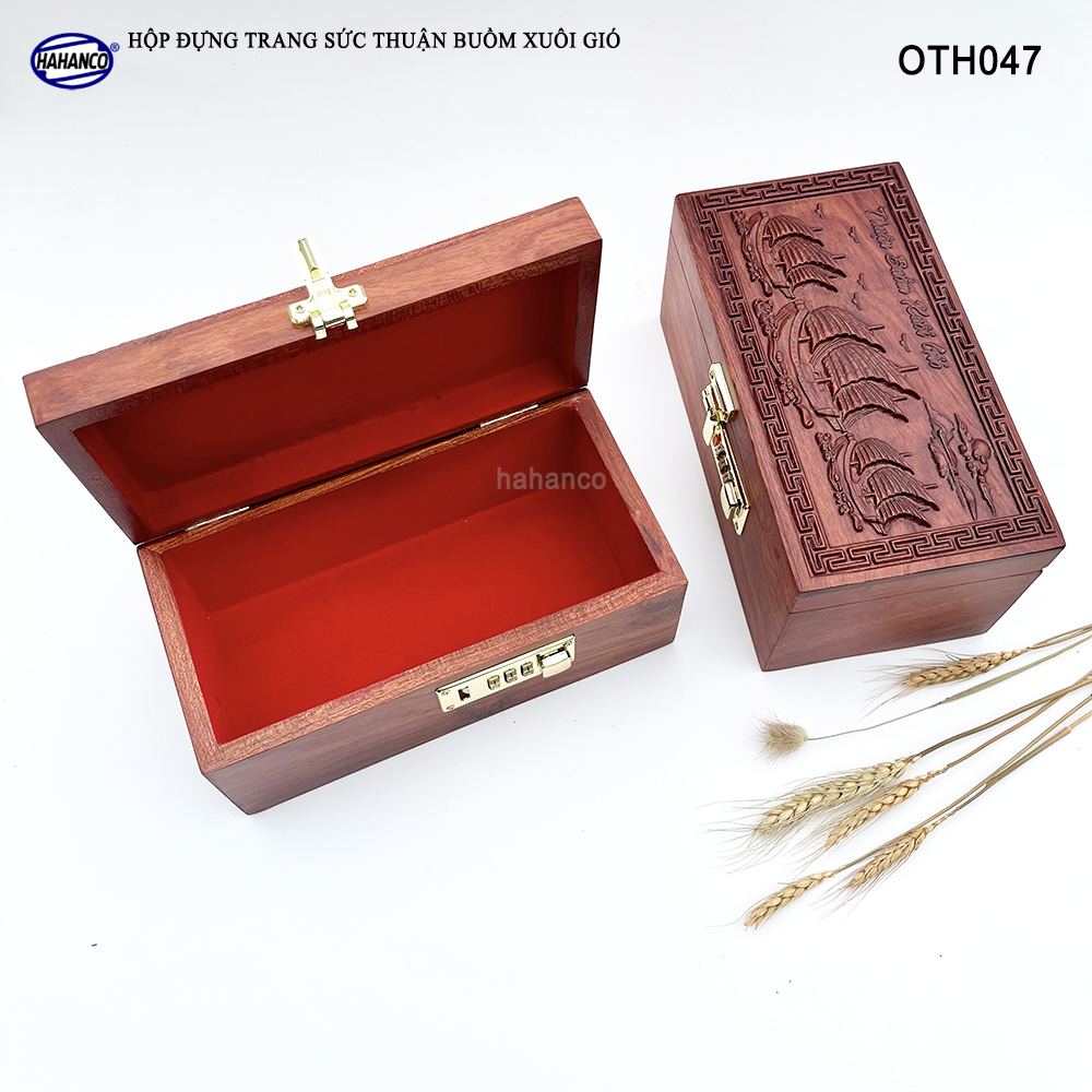 Hộp Đựng Trang Sức Thuận Buồm Xuôi Gió Bằng Gỗ Hương Có Mã Số An Toàn - OTH047