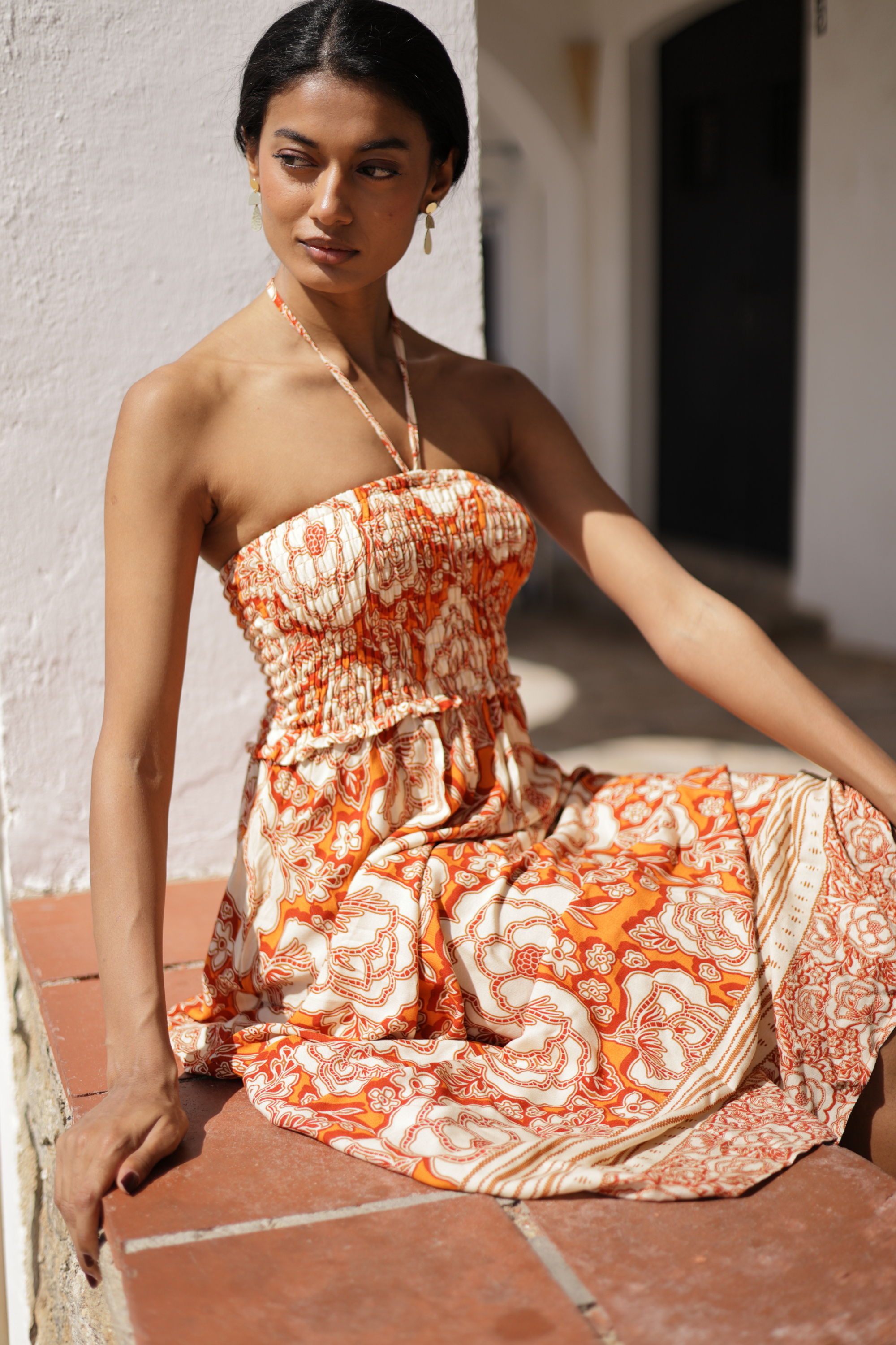 Maxi Hoa Cotton Cao Cấp Luna Llena