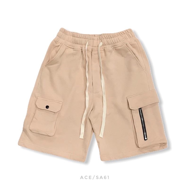 Quần short túi hộp màu be kiểu dáng CỰC CHẤT từ Ace streetwear