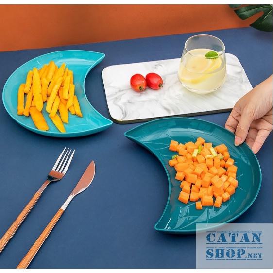 Bộ 5 dĩa bán Nguyệt xếp cánh hoa làm decor , đĩa bầy biện lễ Tết bánh kẹo hoa quả GD540-DiaBN