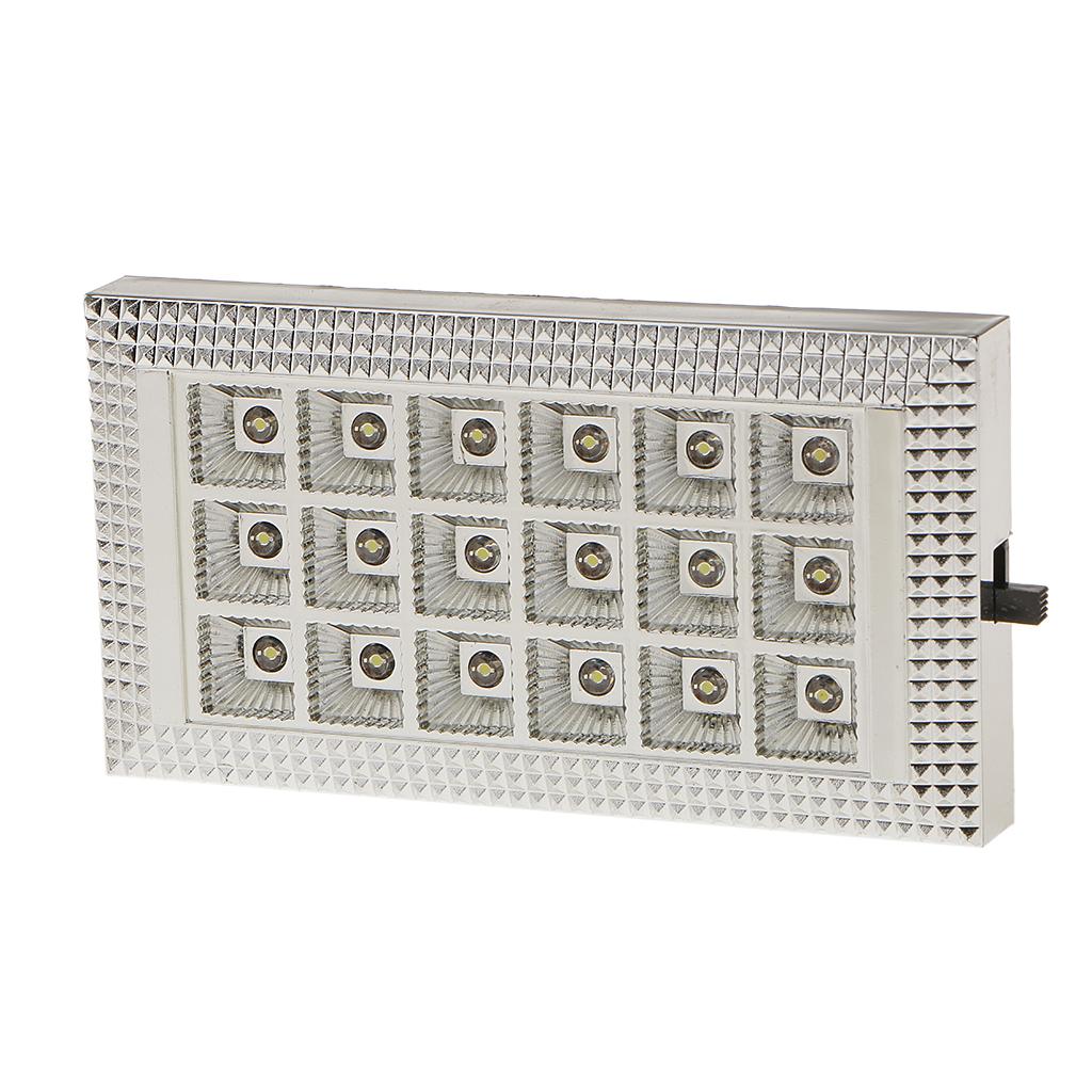 LED Dome  Light 18 SMD Square Panel  Lamp - Fits DC 12V Car