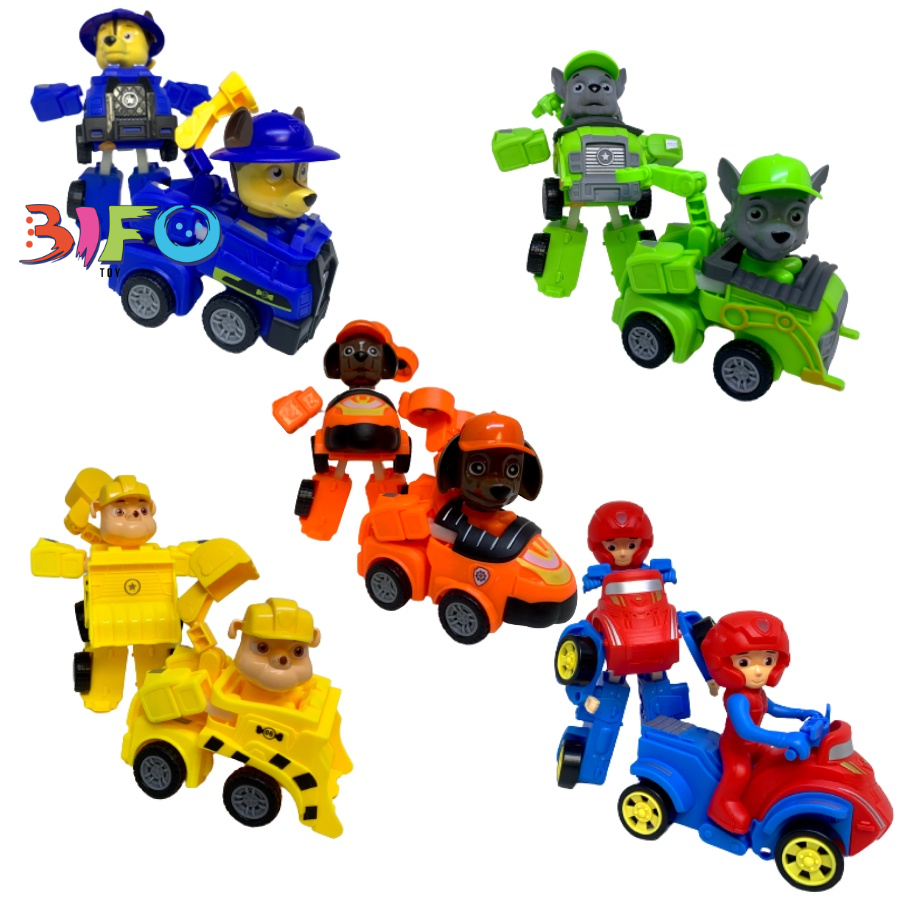 Bộ 4 đồ chơi biến hình biệt đội xe những chú chó cứu hộ Paw Patrol
