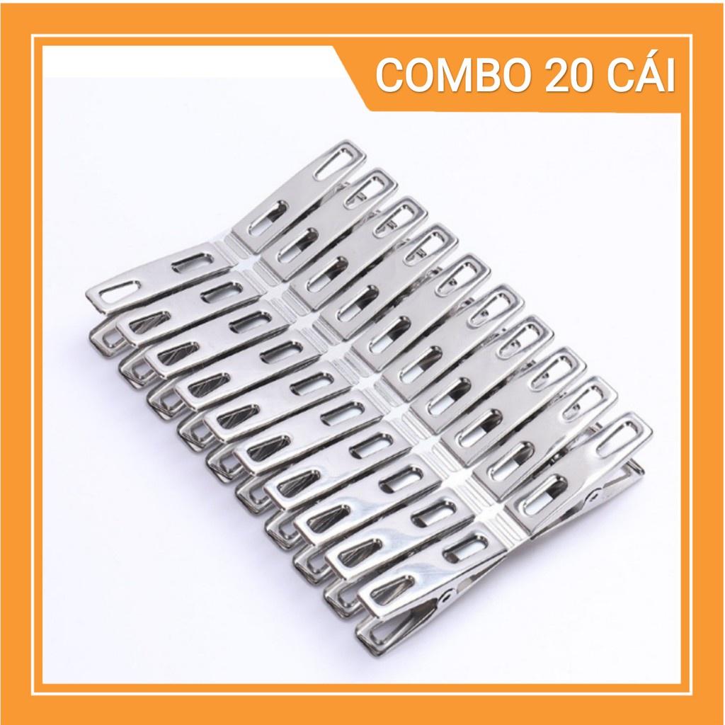 Combo 20 Kẹp Quần Áo Inox cao cấp phơi quần áo, chăn màn