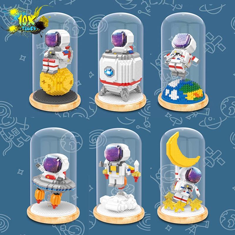 Đồ chơi lego 3d phi hành gia trái đất mặt trăng ngôi sao dễ thương quà tặng sinh nhật bạn gái trai (9 mẫu, lồng kính,đèn led